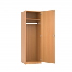Garderobenschrank, 190 cm hoch,  60x60 cm (B/T), 1 Drehtür, 1 Garderobenstange, 